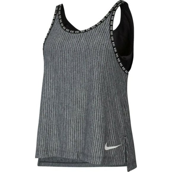 NEW! Nike Dri-Fit Girls Size‎ S Black/Gray 2-In-1Training Tank - Picture 8 of 9
